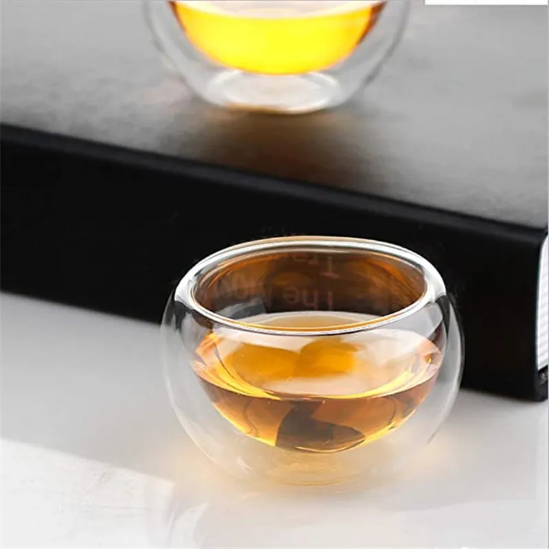 chá de vidro de parede dupla conjunto