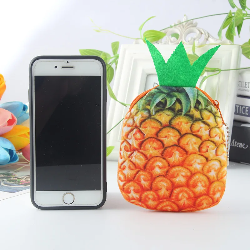 All Kinds of Fruit Coin Purse Mens and Womens and Childrens Small Wallets Apple Watermelon Strawberry Wallet Key Chain Wallet