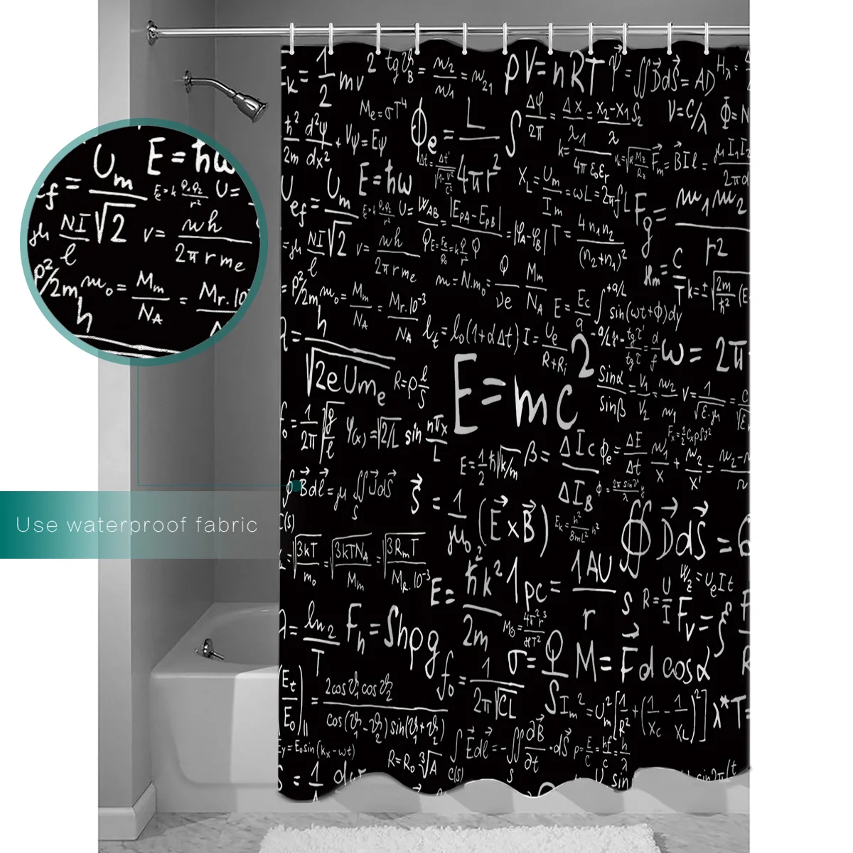 Доска номер Снежная формула E = Mc^ 2 Водонепроницаемая занавеска для душа полиэфирная ткань занавеска для ванной моющаяся домашняя Ванна Декор занавеска s