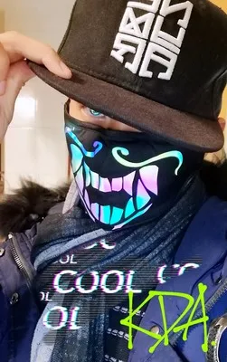 Игра KDA K/DA Akali маска ассасин S8 синий зеленый маска для лица ночные огни косплей реквизит для костюмов