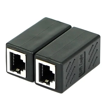 Female to Female Network LAN Connector Adapter Coupler Extender RJ45 Ethernet Cable Extension Converter 1