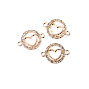 

10pcs Gold Color Heart Colorful Life Tree Connector Charms For Bracelet Necklace Connection Jewelry Making DIY Accessories