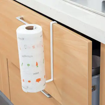 

Iron Tissue Roll Rack Preservative Film Hanging Rack for Bathroom Toilet Kitchen Cabinet Door