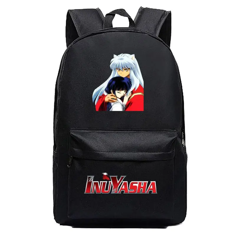 Синий New Inuyasha Backpack School Bags Black Anime Cosplay Kids Teens Shoulder Bags - Цвет: Синий
