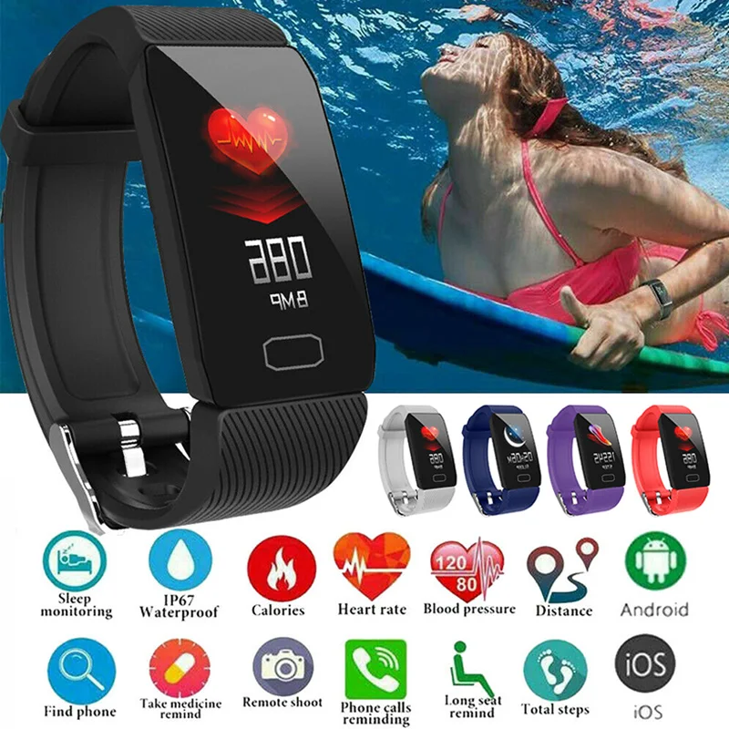 Bluetooth Смарт Браслет часы фитнес Отслеживание Водонепроницаемый секундомер шагомер DOM668