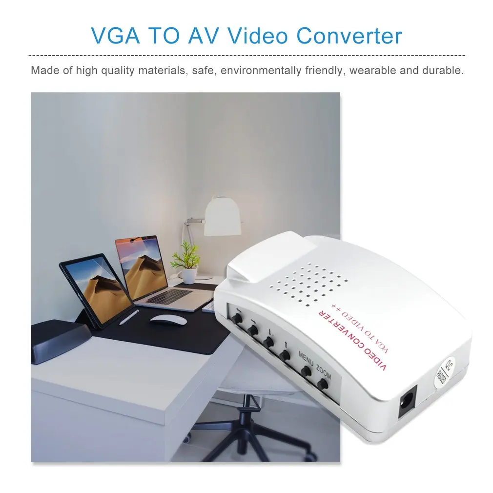 Wholesale PC Laptop Composite Video TV RCA Composite S-Video AV In To PC VGA LCD Out Converter Adapter Switch Box
