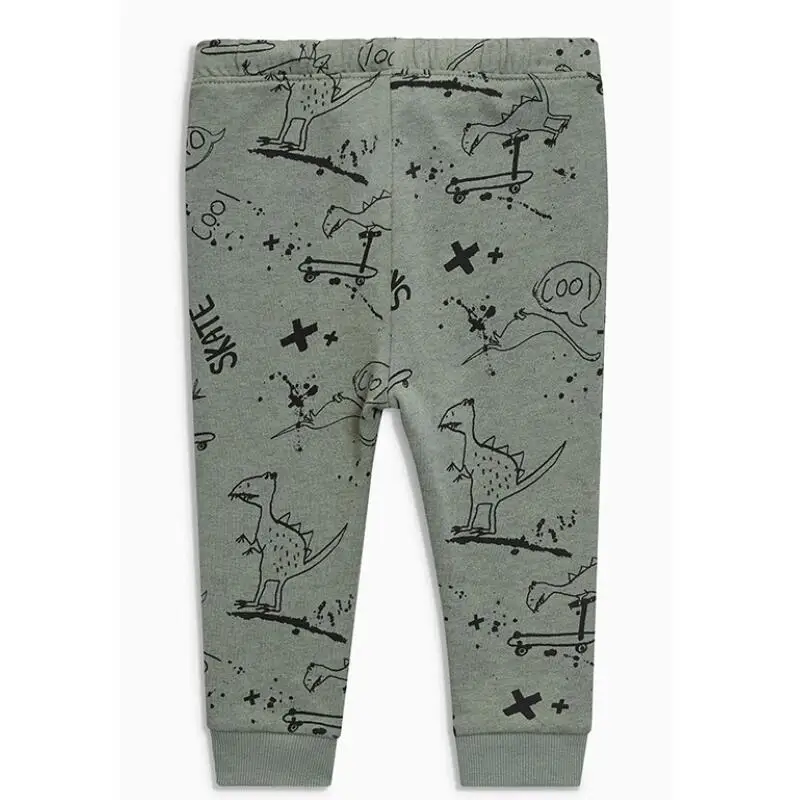 Little maven/брюки для маленьких мальчиков; детские трикотажные хлопковые Стрейчевые штаны с принтом динозавра для маленьких мальчиков; 11031 - Цвет: Темно-серый
