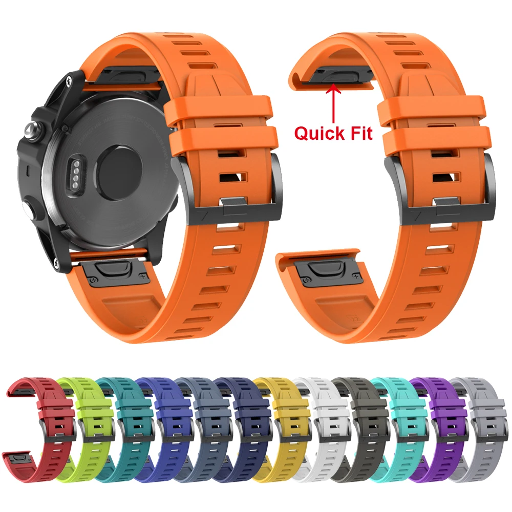 Мягкий силиконовый ремешок для часов Garmin Fenix 6 6X 5 5X plus 3 HR Forerunner 935 945 22 мм 26