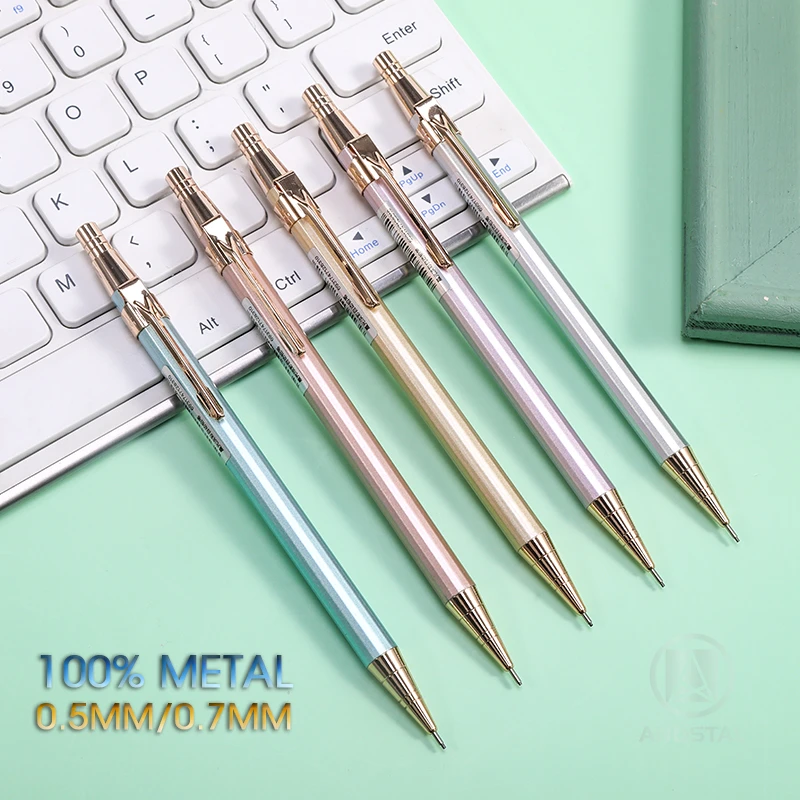 M&g Full Metal Mechanical Pencils Morandi Color 0.5mm Hb Lead Refill Student Writing Automatic
