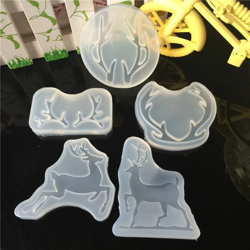 

New Arrival Design Christmas moose Silicone Mold a pair of antlers Chocolate Fondant Cake Decorating Tools