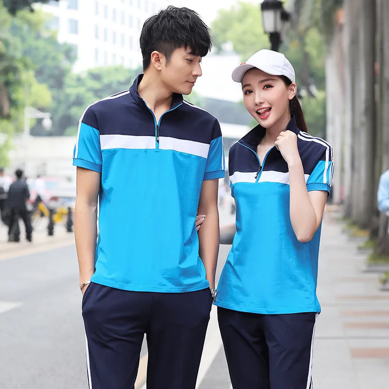 

Summer Couples Sports Set Short Sleeve T-shirt Trousers Sports Clothing Men And Women Casual Group Clothes Mixed Colors Coat