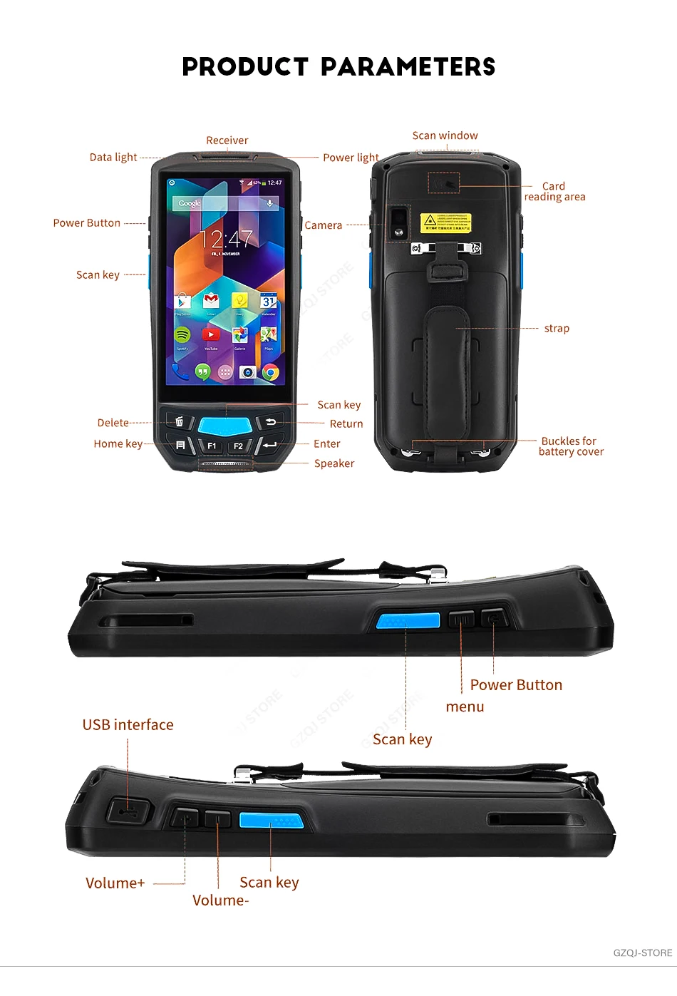 КПК сборщик данных android КПК ручной терминал штрих-кодов sacnner reader 1D 2D bluetooth inventoryуправление склад системы КПК