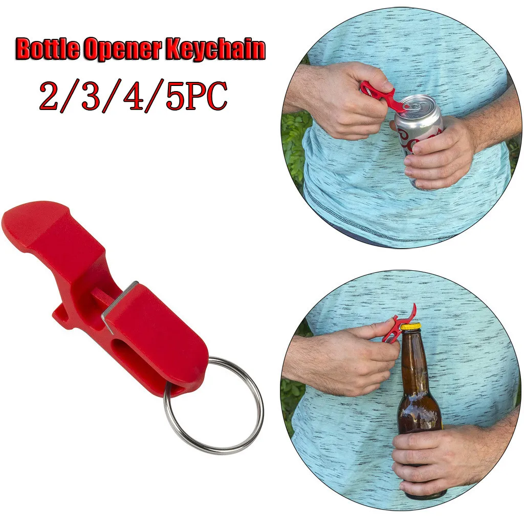 1pcs Random Beer Bottle Can Opener Beverage Keychain Ring Tools Claw Pocket D5N7 