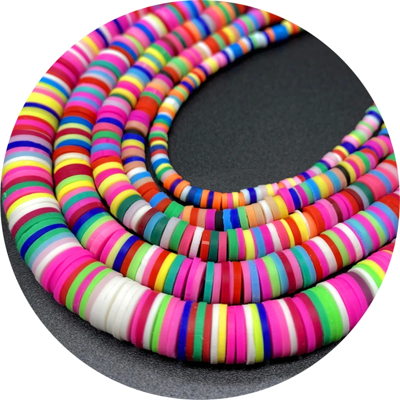 Beads 400pcs/Lot 3/4/5/6mm 16inch Round Slice Clay Beads for Jewelry Making