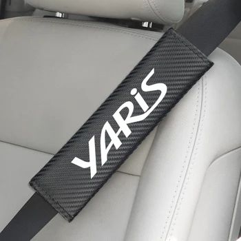 

2pcs car carbon fiber seat belt shoulder protector cover case for Toyota yaris 2013 -2016 Yaris L 2017 -2019 Accessories