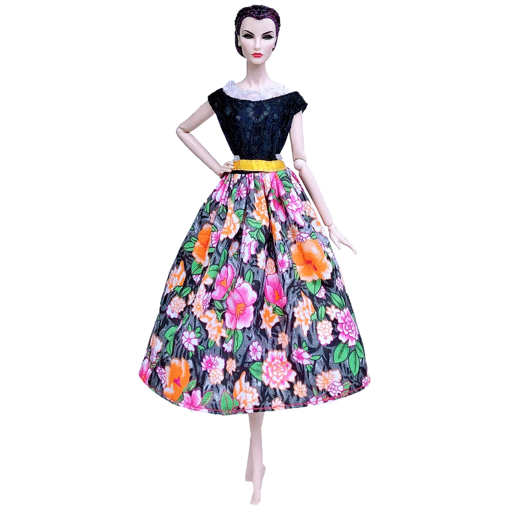 NK Mix Newest Doll Dress  Model Skirt Handmade Party ClothesTop Fashion Dress For Barbie Doll Accessories Toys Girls' Gift JJ