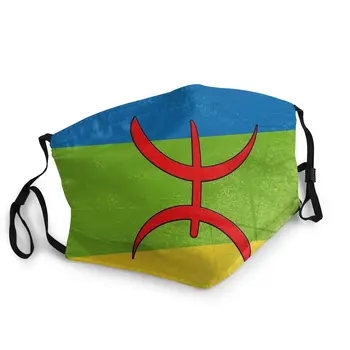 

Amazigh Flag Berber Flag Adult Non-Disposable Face Mouth Mask Printed Anti Haze Protection Cover Respirator