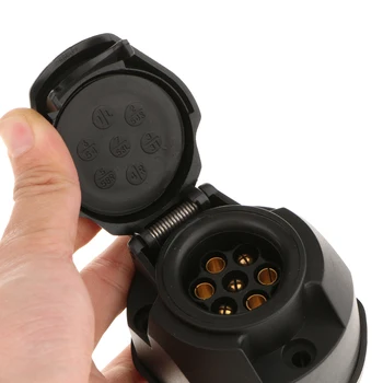 

7 Pin RV Trailer Socket Towbar Towing Converter Connector 12V For Trailer Semitrailer Caravan RV Motorhome 70x50mm