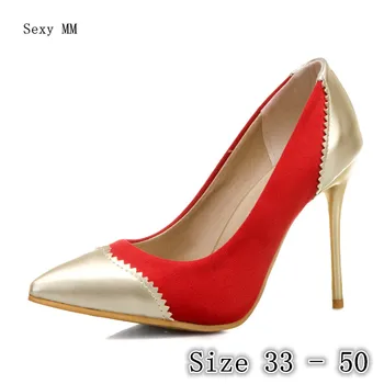 

High Heels Women Pumps High Heel Shoes Stiletto Woman Party Shoes Kitten Heels Plus Size 33 - 40 41 42 43 44 45 46 47 48 49 50