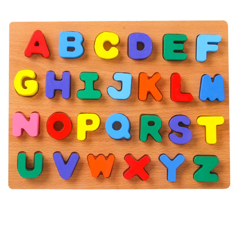Children's Montessori wooden toy puzzle digital letters animal learning cognitive puzzles educational toys for children gift