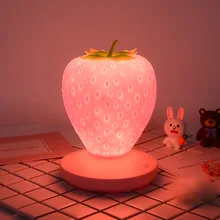  Led Energy-saving Lamp Children with Sleeping Night Light Fun Strawberry Shape USB Charging Silicone Lamp Touch Switch Luminaria 