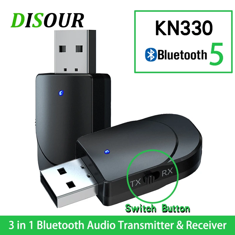KN330 3 в 1 USB Bluetooth 5,0 аудио приемник передатчик 3,5 AUX Jack RCA стерео беспроводной Bluetooth адаптер для ТВ ПК Автомобильная Музыка
