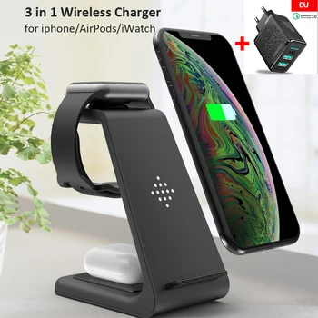 

3 in 1 10W Fast Wireless Charger For AirPods iPhone 11 Pro/Xr/Xs Max Apple Watch 2 3 Fast Wireless Charging Stand for iWatch 5 4