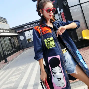 

Ladies Denim Jackets Women Spring Turn Down Collar Hole Long Sleeve Casual Denim Jacket Women Jeans Coat Outerwear BY232