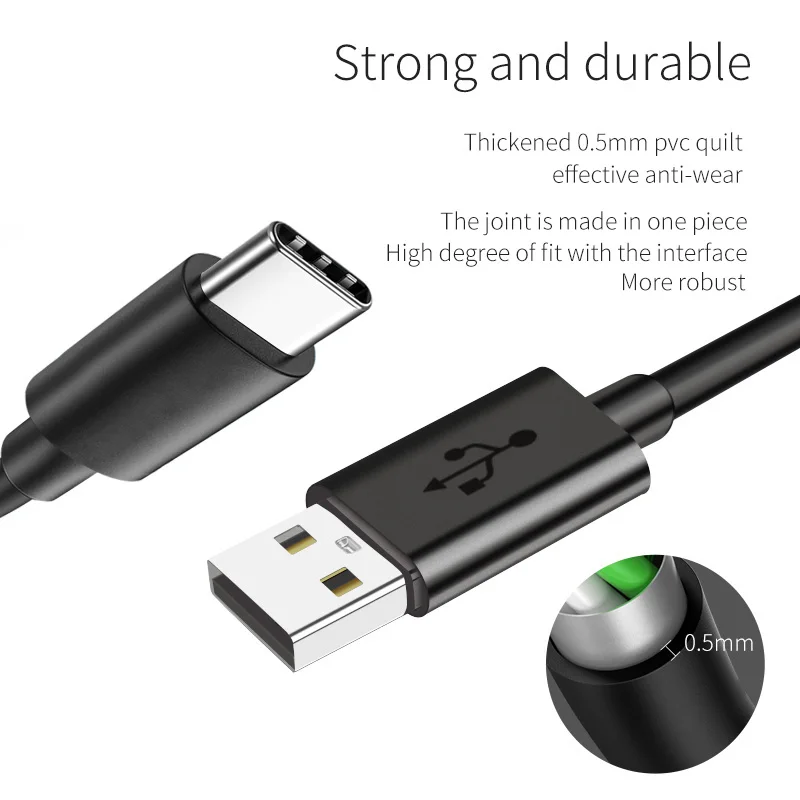 Зарядный кабель для мобильного телефона lenovo type-C, 5 В, 3 А, кабель для передачи данных, высокое качество, 1 м, линия зарядки для Xiaomi, huawei, samsung, htc