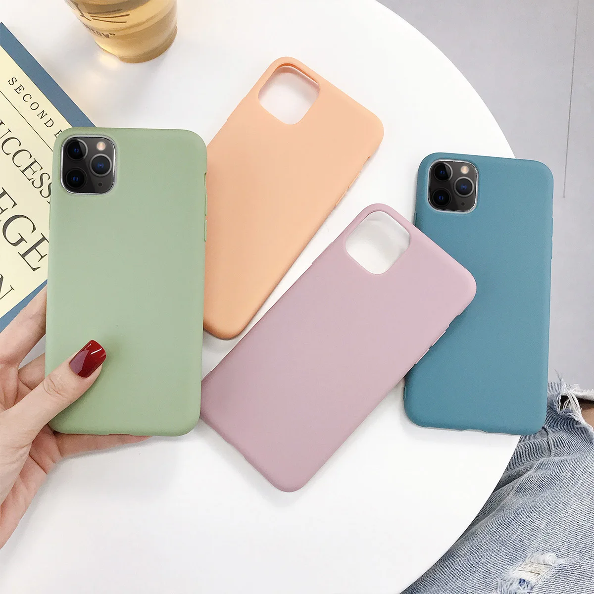 

Cute Candy Color Silicone Phone Case For iPhone X XS XR Xs Max 11 Pro Max Soft TPU Simple Back Cover For iPhone 6 6s 7 8 Plus
