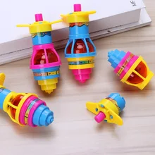

1pc Colorful Flash Spinning Top Plastic Luminous Ejection Handle Gyroscope Flashing Pressure Gyro Children's Classic Toys Gifts