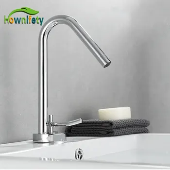 

Chrome Bain Sink Faucet Short or Tall Style Art Design Hot Cold Mixer Crane Tap Deck Mount 360 Degree Rotation