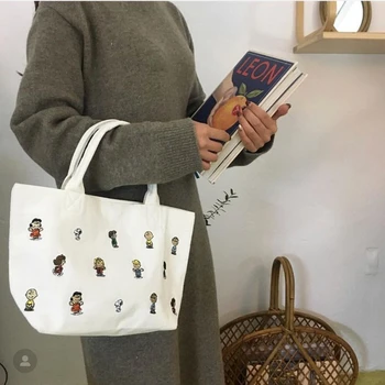 

Youda Fashion Exquisite Shopping Bag Retro Casual Women Totes Wrist Bags Female Corduroy Solid Color Cartoons Embroidery Handbag