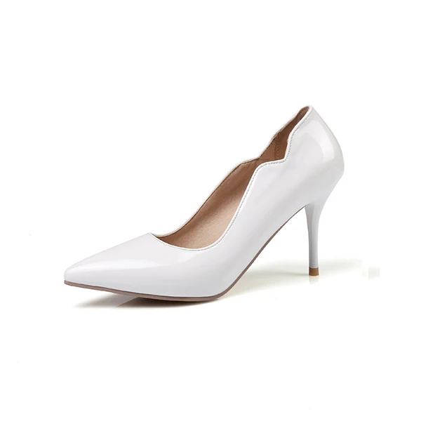 BESCONE/пикантные женские туфли-лодочки с острым носком стильные туфли ручной работы на тонком каблуке милые женские туфли-лодочки на очень высоком каблуке без застежки; BM65 - Цвет: White