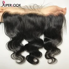 Superlook Body Wave Transparent 13x4 Lace Frontal Closure Only Peruvian Human Hair 13x4 Lace Frontal 4x4 Lace Closure Remy Hair