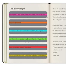 8 pçs/pçs/set guia de leitura tiras claras highligh sobreposições coloridas marcadores criativo ler tiras para o estudo artical estudante