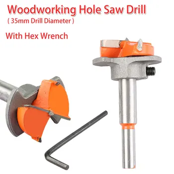 

Adjustable Carbide Drill Bit Woodworking Hole Saw Drill Diameter 35mm for Forstner Drill Bit for Hinges/ Wood Products/ Plastic