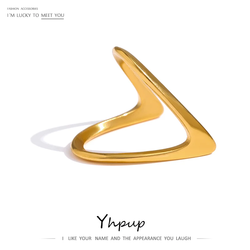 Stainless Steel Gold Color Finger Rings Women Minimalist Metal Golden Finger Rings Waterproof Jewelry Gift