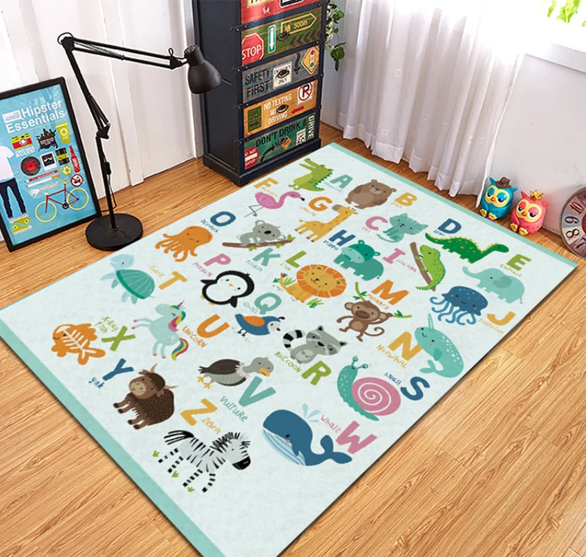 

Kids Play Game Mats Round Carpet Rugs Mat Cotton Crawling Blanket Floor Carpet For Kids Room Decoration INS Baby Gifts