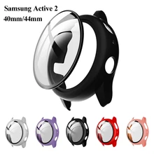 1 pc luxo fosco duro caso capa 9h vidro temperado protetor de escudo tela cheia para samsung galaxy assista ativo 2 40mm 44mm