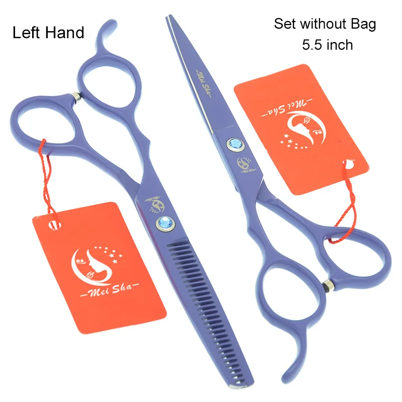 Профессиональные Парикмахерские ножницы Meisha 5,5/6 дюймов для левой руки, набор ножниц для стрижки волос, парикмахерские ножницы, инструмент для парикмахерской HA0134 - Цвет: HA0134 no Bag 55