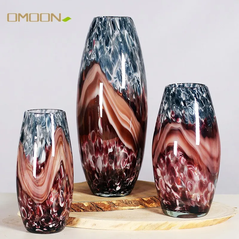 Европейская Высококачественная креативная ваза из цветного стекла стеклянная