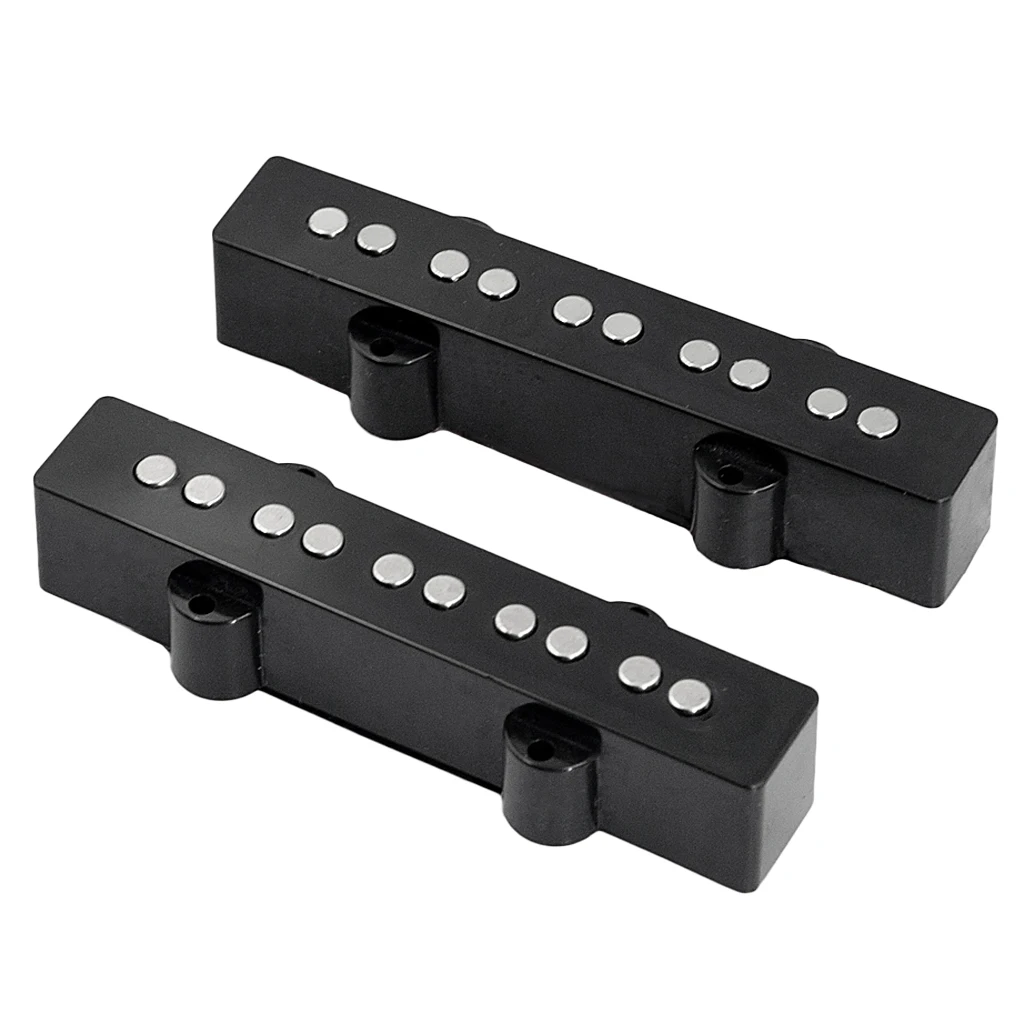 2 Pieces Jazz Bass Guitar Pickups Humbuckers 5 String 100.5x18x19mm Low Noise