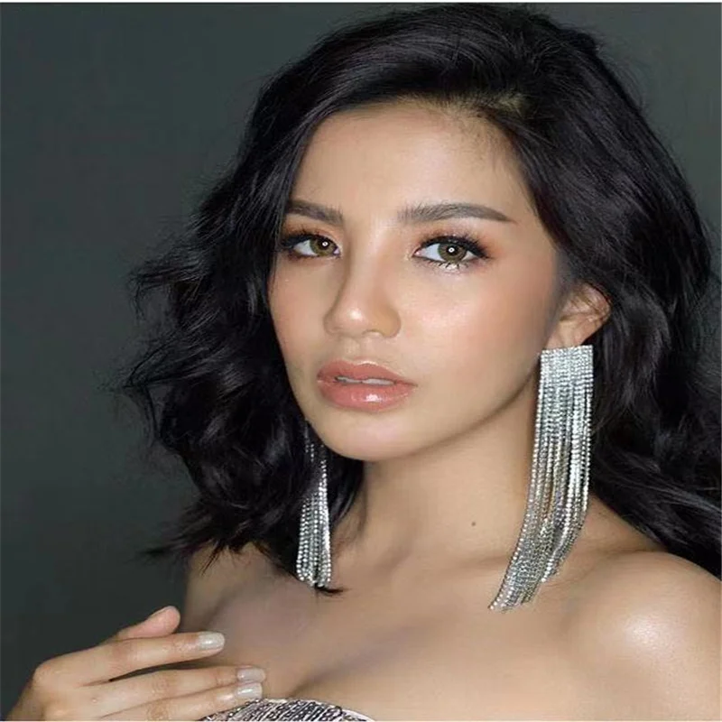 2021 модные новые женские квадратные крупные серьги с кисточками для невесты