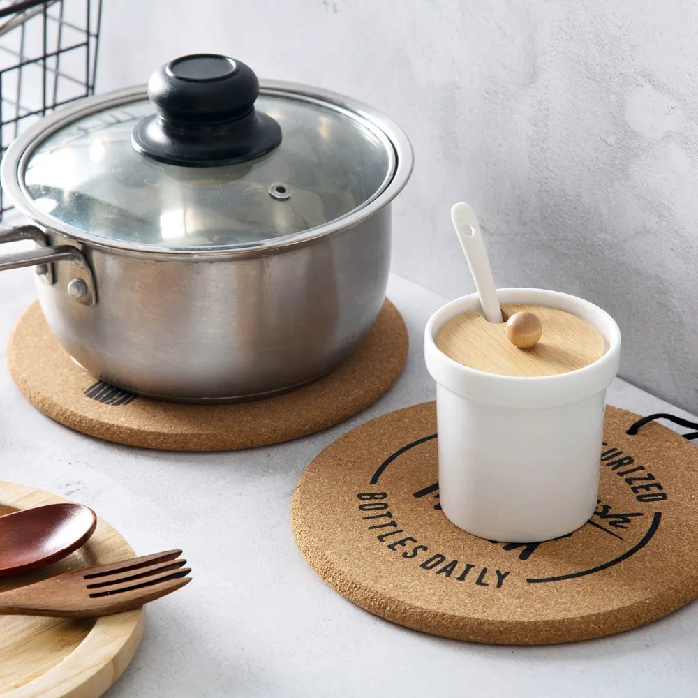 

1PC Cork Coaster Kitchen Anti-scalding Pad Insulation Pads Potholder Household Non-slip Placemat Bowl Mat Plate Mat