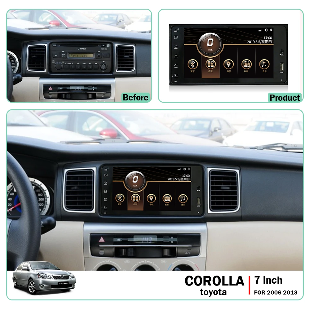 Lelv dvd Автомобильный экран android Авто nacigator 7 ''для COROLLA Toyota 2006-2013 Gps навигация WiFi DVR камера