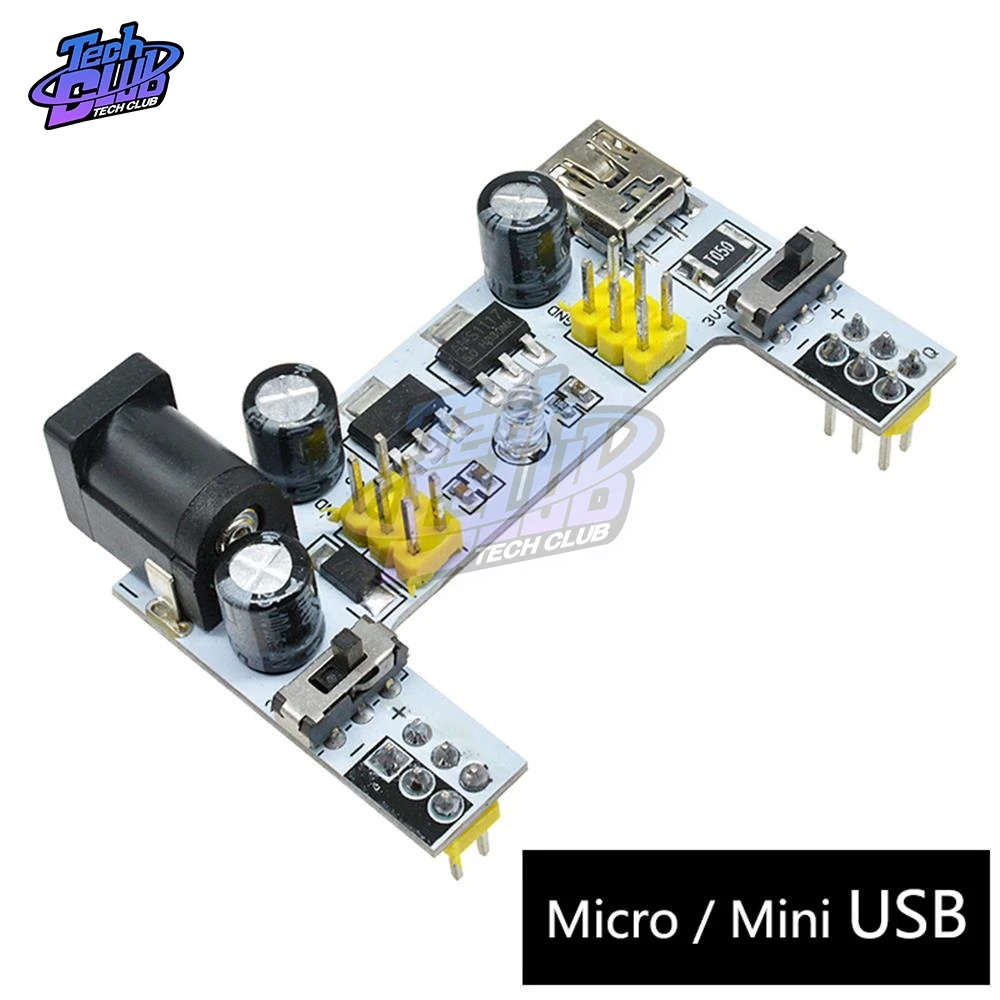 

DC 7-12V MB102 Mini Micro USB Interface Breadboard Power Supply Module MB-102 Module For Arduino DIY Kit White 2 Channel Board