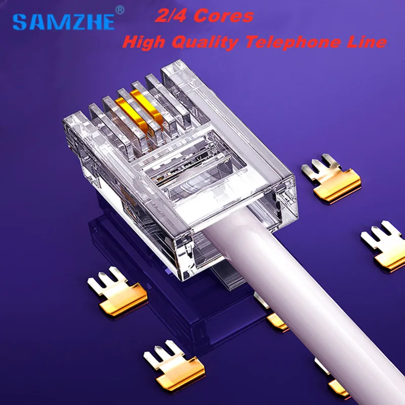 2m 3m 5m 8m 10m 15m 20m 30m Phone Wire Telephone Cord Rj11 6p2c