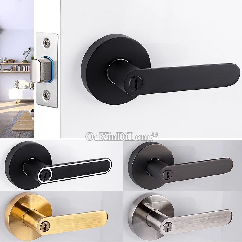 Durable Silent Door Lock Copper Cylinder Passage Privacy Entrance Door Lever Lock Set