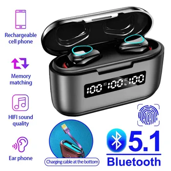 

G40 Wireless Earphone TWS Bluetooth Headset 9D Touch Control 5.1 Bluetooth Headset Portable Audio In-Ear Sport Earphones